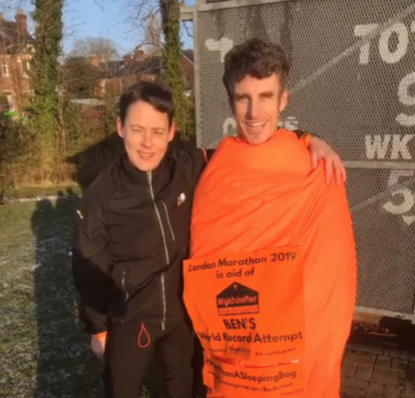 Nightshelter supporter attempts World Record sleeping bag marathon run